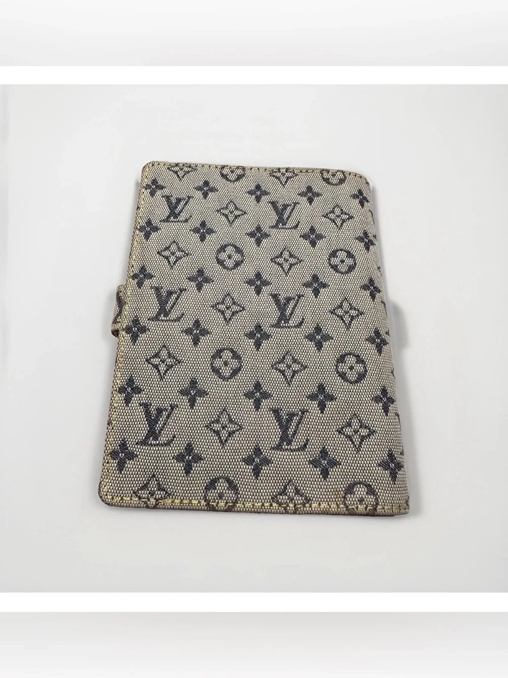 LOUIS VUITTON PM Agenda Cover Mini Lin Canvas Blue Denim